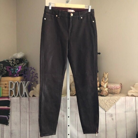 Ted Baker London sz 30 Maroon Skinny Crop Zip Cuff Pants